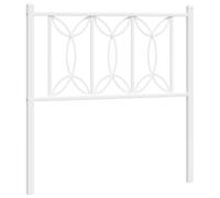 vidaXL Testiera in Metallo Bianco 90 cm, testiera Letto, testiera Letto Singolo, testiera, Testata Letto, Testata Letto Singolo, Testata