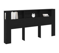 vidaXL Testiera King Size Moderna in Rovere Nero Spazio di Archiviazione Incorporato per Camera da Letto Design Elegante Mobili in Legno Ingegnerizzato Finitura Liscia Ideale per Decorare Una C