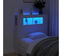 vidaXL Testiera LED Bianca 100x18,5x103,5 cm Legno Multistrato