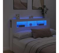 vidaXL Testiera LED Bianca 160x18,5x103,5 cm Legno Multistrato