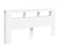 vidaXL Testiera LED Bianca 200x18,5x103,5 cm Legno Multistrato