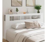 vidaXL Testiera LED Bianca 200x18,5x103,5 cm Legno Multistrato