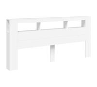 vidaXL Testiera LED Bianca 220x18,5x103,5 cm Legno Multistrato