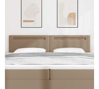 vidaXL Testiera con luci a Strisce a LED Cappuccino 200 cm PVC, Testata Letto Elegante, Rettangolare, Alta Regolabile, Resistente, Design LED da Parete, Moderno e Versatile