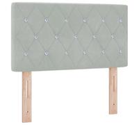 vidaXL Testiera LED con Bottoni in Cristallo Trapuntata Grigio Chiaro 80 cm in VellutoTestiera letto