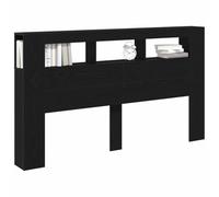 vidaXL Testiera Moderna in Rovere Nero Mensole Integrate per Lettino Standard - Accessori Mobili per Camera da Letto Elegante in Rovere Massello