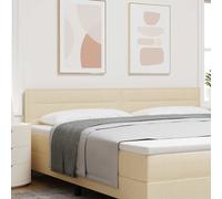 vidaXL Testiera LED con strisce LED con testiera Crema 200 cm Tessuto