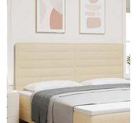 vidaXL Testiera LED con strisce LED con testiera Crema 200 cm Tessuto