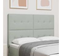 vidaXL Testiera LED con strisce LED Grigio chiaro 160 cm Velluto