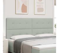 vidaXL Testiera LED con strisce LED Grigio chiaro 200 cm Velluto