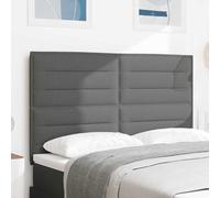 vidaXL Testiera LED con strisce LED Grigio scuro 144 cm Tessuto