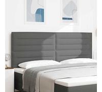 vidaXL Testiera LED con strisce LED Grigio scuro 200 cm Tessuto