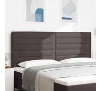 vidaXL Testiera LED con strisce LED Marrone Scuro 200 cm Tessuto