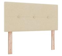 vidaXL Headboard LED Pulsante Capitonné Crema 90 cm Tessuto