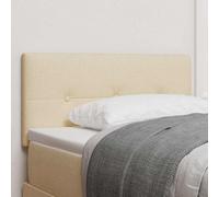 vidaXL Headboard LED Pulsante Capitonné Crema 90 cm Tessuto