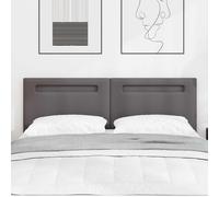 vidaXL Testiera LED Grigio 160 cm Pelle Sintetica