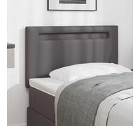 vidaXL Testiera LED Grigio 90 cm Pelle Sintetica