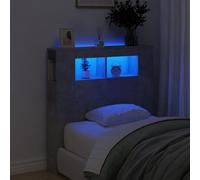 vidaXL Testiera LED Grigio Cemento 100x18,5x103,5 cm Legno Multistrato