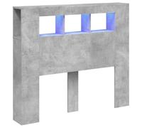 vidaXL Testiera LED Grigio Cemento 120x18,5x103,5 cm Legno Multistrato