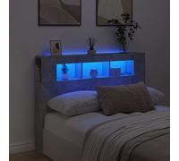 vidaXL Testiera LED Grigio Cemento 140x18,5x103,5 cm Legno Multistrato