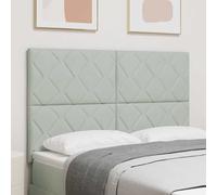 vidaXL Testiera LED Grigio chiaro 144 cm Pelle Sintetica