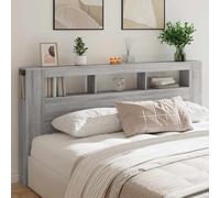 vidaXL Testiera LED Grigio Sonoma 200x18,5x103,5 cm Legno Multistrato