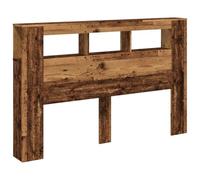 vidaXL Testiera LED Legno Antico 160x18,5x103,5 cm Legno Multistrato, testiera LED, Testata con LED, testiera con Ripiani, testiera con LED