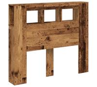 vidaXL Testiera LED Legno Antico 120x18,5x103,5 cm Legno Multistrato, testiera LED, Testata con LED, testiera con Ripiani, testiera con LED
