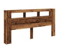 vidaXL Testiera LED Legno Antico 200x18,5x103,5 cm Legno Multistrato, testiera LED, Testata con LED, testiera con Ripiani, testiera con LED