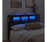vidaXL Testiera LED Nera 160x18,5x103,5 cm Legno Multistrato