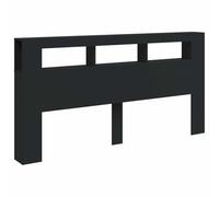 vidaXL Testiera LED Nera 200x18,5x103,5 cm Legno Multistrato