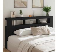 vidaXL Testiera LED Nera 200x18,5x103,5 cm Legno Multistrato