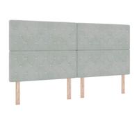 vidaXL Testiera LED Panna con Bottone Swarovski Grigio Chiaro da 200 cm, Montata a Muro, USB-C, Mobili Moderni per Camera da Letto, Stile Elegante, Design Imbottito, Velluto Morbido al Tatto, Decorat
