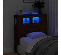 vidaXL Testiera LED Rovere Marrone 100x18,5x103,5 cm Legno Multistrato