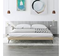 vidaXL Testiera Letto con Armadietti Legno Multistrato Grigio Sonoma