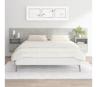 vidaXL Testiera Letto con Comodini in Legno Multistrato Grigio Cemento