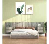 VIDAXL - Testiera Letto Con Comodini In Legno Multistrato Grigio Sonoma