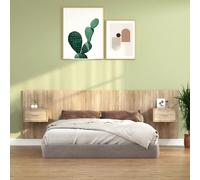 vidaXL Testiera Letto con Comodini in Legno Multistrato Rovere Sonoma