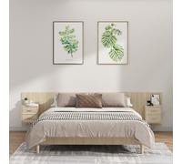 vidaXL Testiera Letto con Comodini in Legno Multistrato Rovere Sonoma