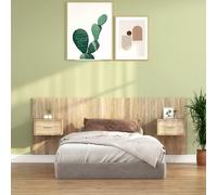 vidaXL Testiera Letto con Comodini in Legno Multistrato Rovere Sonoma