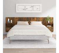 vidaXL Testiera Letto con Comodini Rovere Fumo in Legno Multistrato