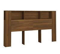 vidaXL Testiera Letto con Scomparti Rovere Marrone 180x18,5x104,5 cm