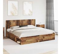 vidaXL Testiera in legno invecchiato in ingegneria, moderna testiera rettangolare, design verticale a doghe in legno, tocco minimalista per la camera da letto, mobile funzionale