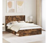 vidaXL Testiera in rovere fumato in legno di ingegneria, testiera rettangolare moderna, design verticale a doghe in legno, tocco minimalista per la camera da letto, mobile funzionale