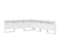 vidaXL Testiera Libreria a Forma di L Bianco in Legno Ingegnerizzato, 200 cm, Autoportante, con Ampio Spazio di Stoccaggio, Design Salvaspazio Minimalista e Facile da Pulire. Mobili per Camera da Let