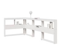 vidaXL Testiera Libreria a L Bianca 100 cm in Legno Massello di Pino