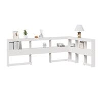 vidaXL Testiera Libreria a L Bianca 120 cm in Legno Massello di Pino