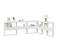 vidaXL Testiera Libreria a L Bianca 140 cm in Legno Massello di Pino