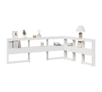 vidaXL Testiera Libreria a L Bianca 140 cm in Legno Massello di Pino