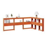 vidaXL Testiera Libreria a L Marrone Cera 120cm Legno Massello di Pino